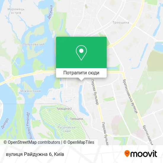 Карта вулиця Райдужна 6