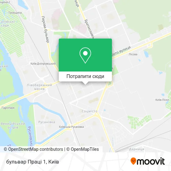 Карта бульвар Праці 1