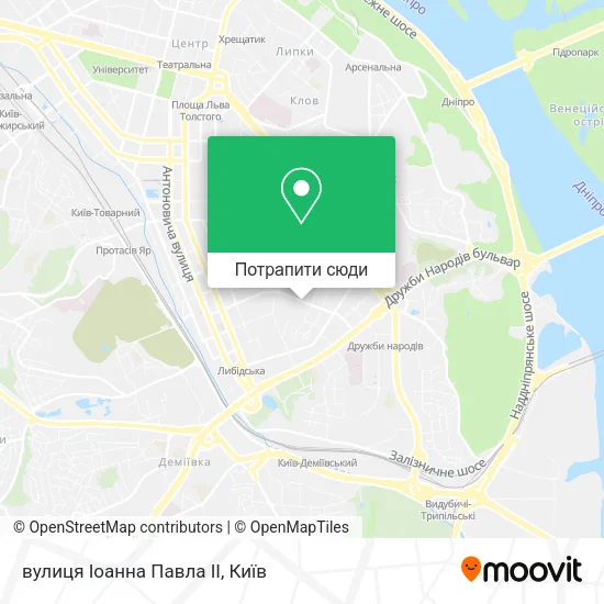 Карта вулиця Іоанна Павла II