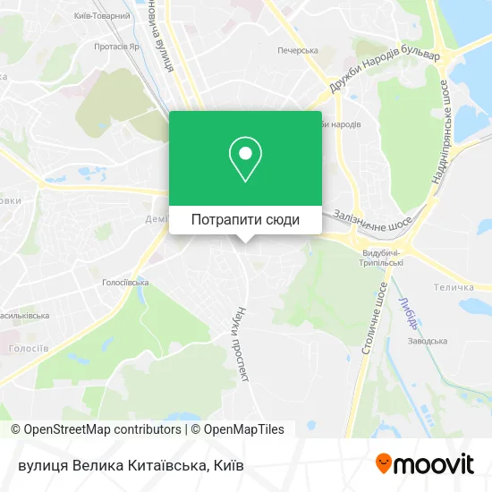 Карта вулиця Велика Китаївська