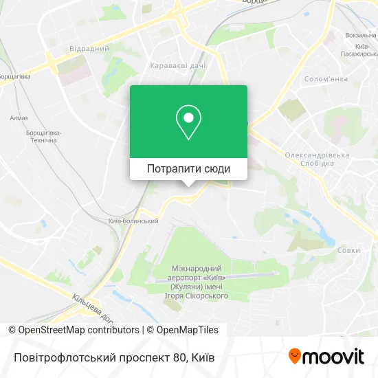 Карта Повітрофлотський проспект 80