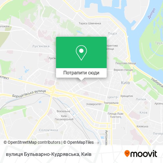 Карта вулиця Бульварно-Кудрявська