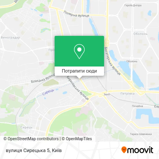 Карта вулиця Сирецька 5