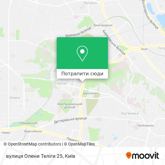 Карта вулиця Олени Теліги 25