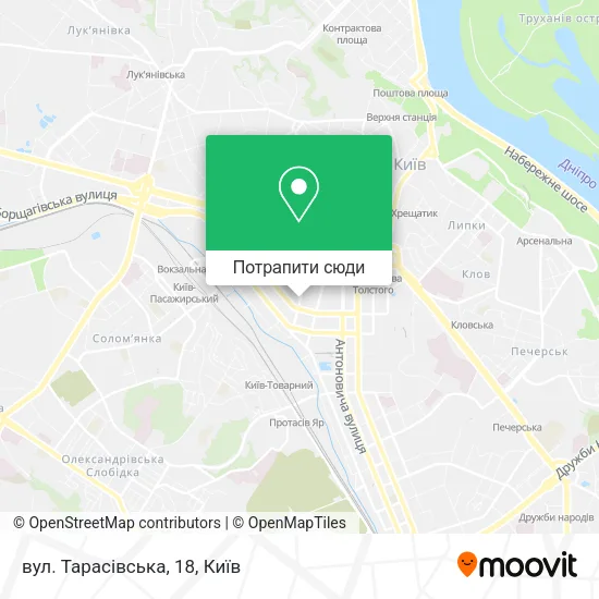 Карта вул. Тарасівська, 18