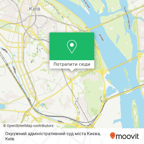 Карта Окружний адміністративний суд міста Києва