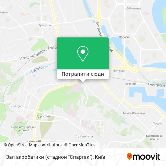 Карта Зал акробатики (стадион "Спартак")
