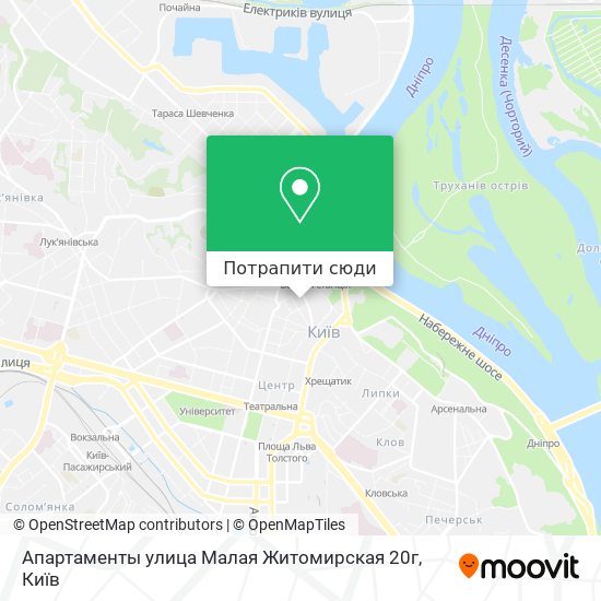 Карта Апартаменты улица Малая Житомирская 20г