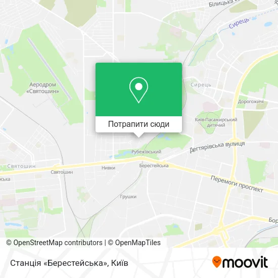 Карта Станція «Берестейська»