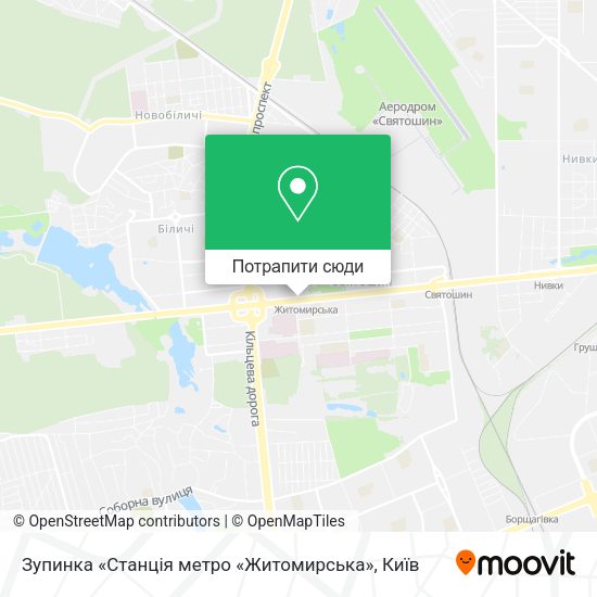 Карта Зупинка «Станція метро «Житомирська»