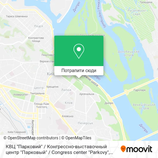 Карта КВЦ "Парковий" / Конгрессно-выставочный центр "Парковый" / Congress center "Parkovy"