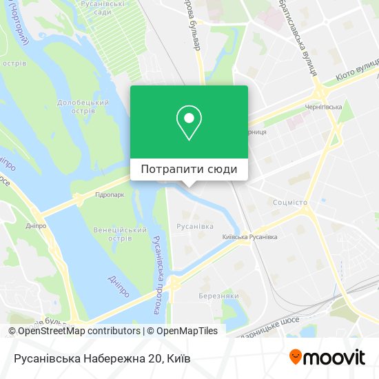 Карта Русанівська Набережна 20