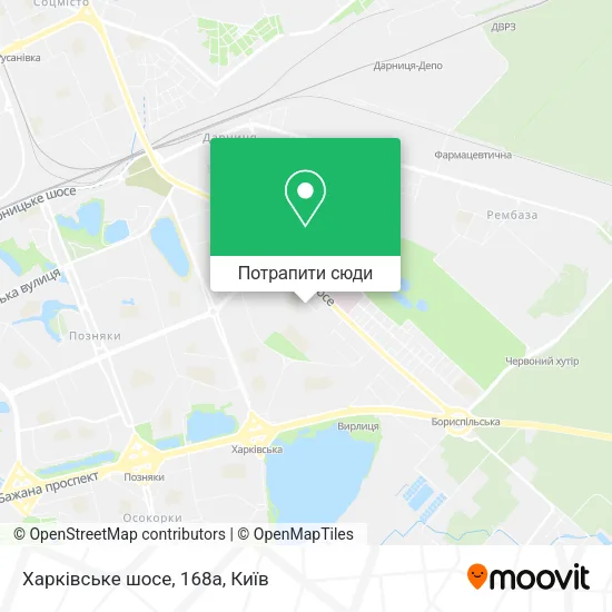 Карта Харківське шосе, 168а