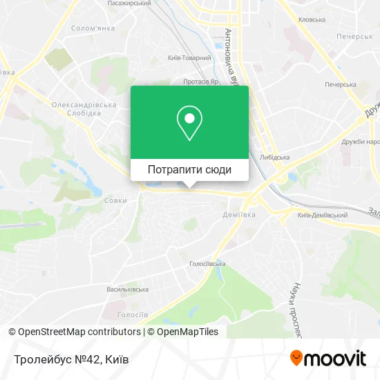Карта Тролейбус №42