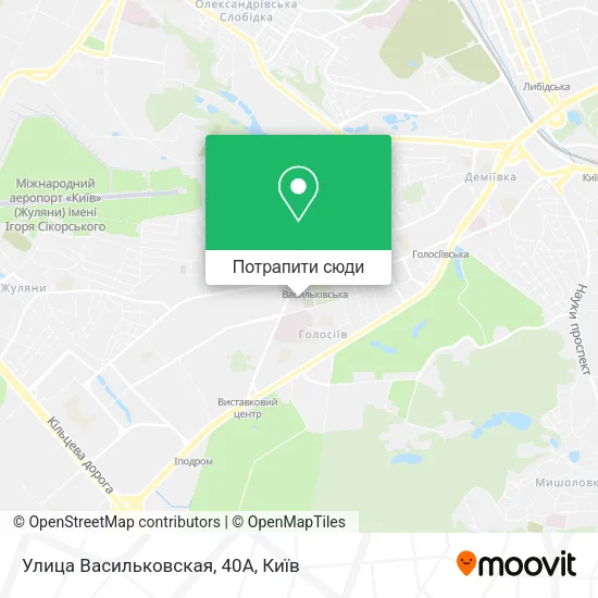 Карта Улица Васильковская, 40А