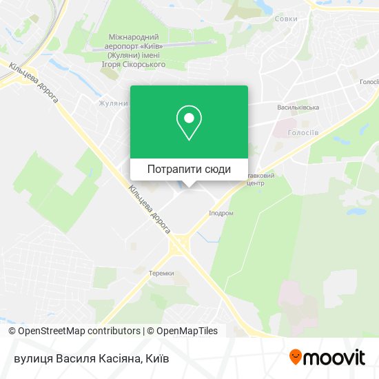 Карта вулиця Василя Касіяна