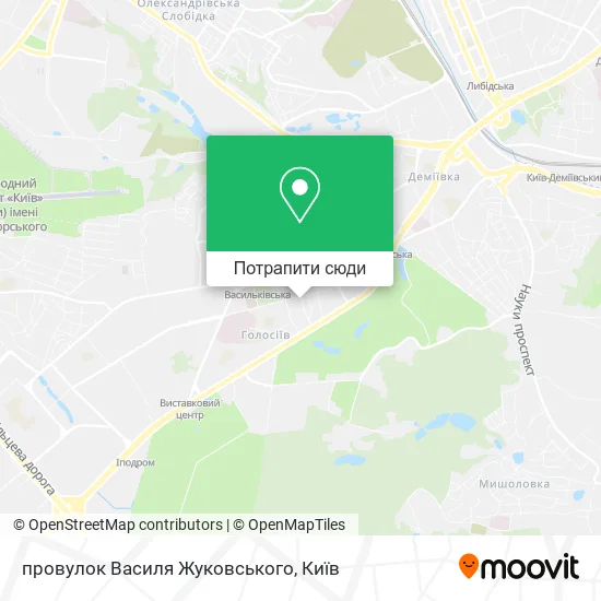 Карта провулок Василя Жуковського
