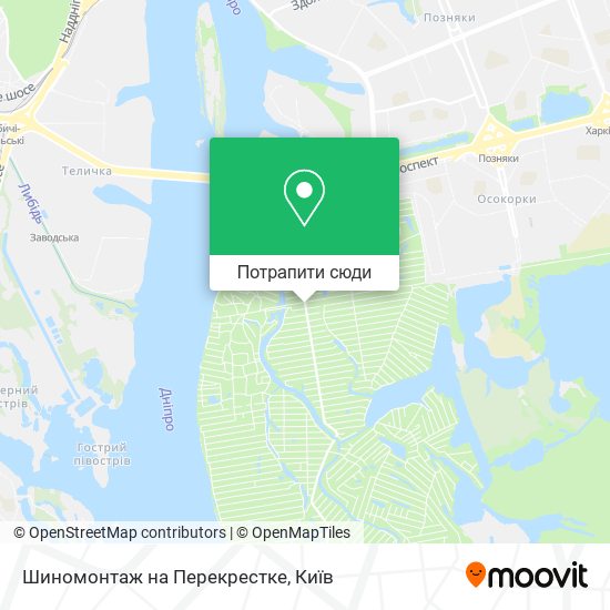 Карта Шиномонтаж на Перекрестке