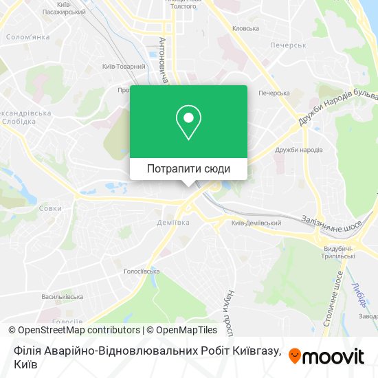 Карта Філія Аварійно-Відновлювальних Робіт Київгазу
