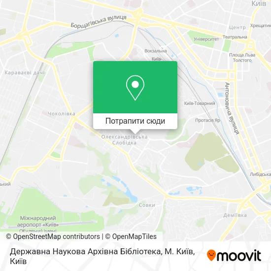 Карта Державна Наукова Архівна Бібліотека, М. Київ