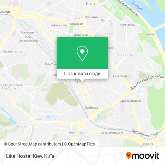 Карта Like Hostel Kiev