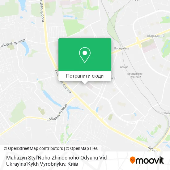 Карта Mahazyn Styl'Noho Zhinochoho Odyahu Vid Ukrayins'Kykh Vyrobnykiv