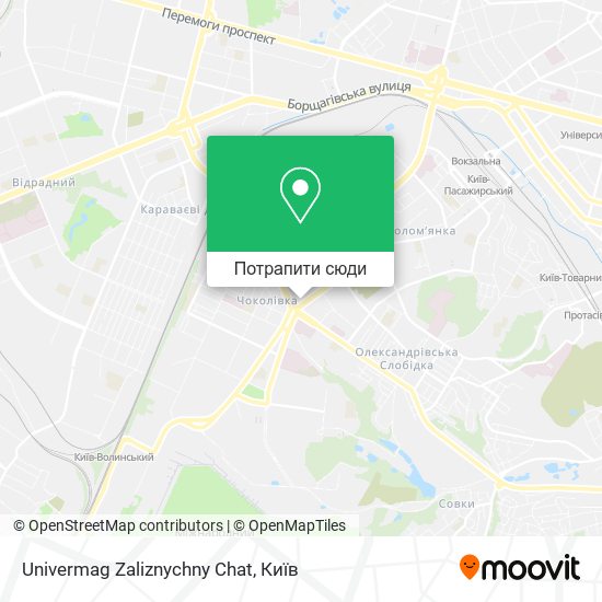 Карта Univermag Zaliznychny Chat