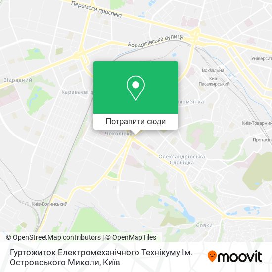 Карта Гуртожиток Електромеханічного Технікуму Ім. Островського Миколи