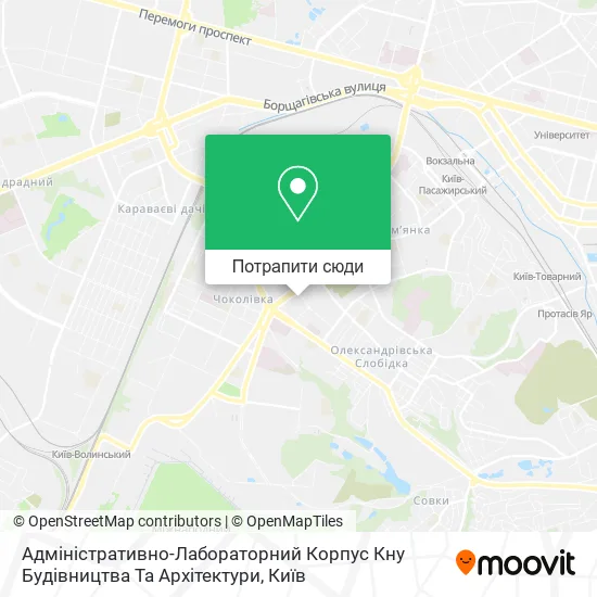 Карта Адміністративно-Лабораторний Корпус Кну Будівництва Та Архітектури