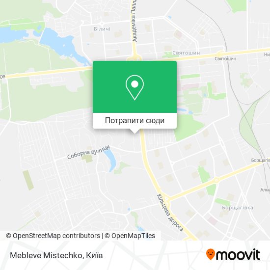 Карта Mebleve Mistechko