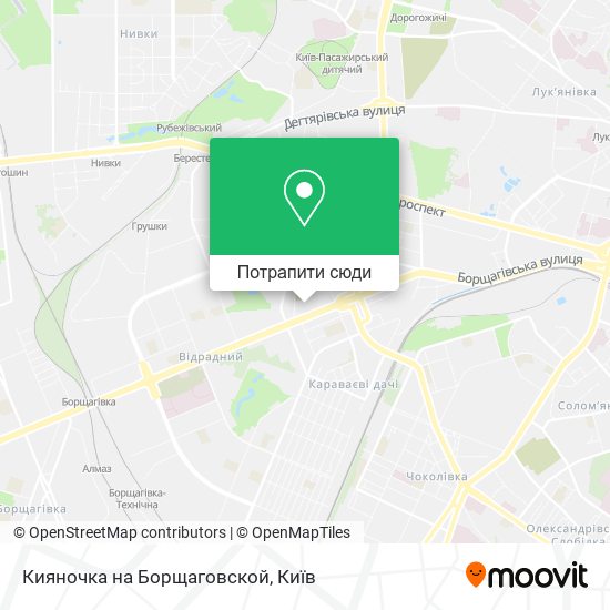 Карта Кияночка на Борщаговской