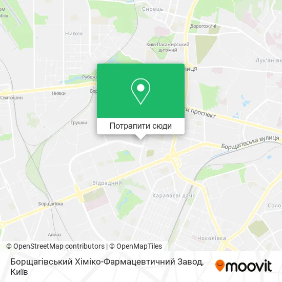 Карта Борщагівський Хіміко-Фармацевтичний Завод