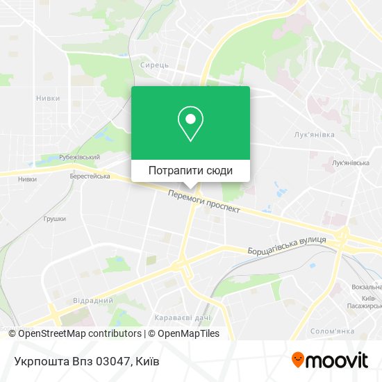 Карта Укрпошта Впз 03047