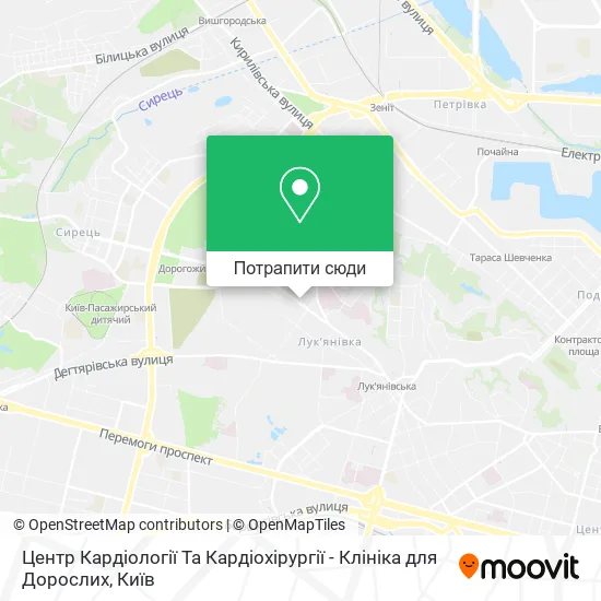Карта Центр Кардіології Та Кардіохірургії - Клініка для Дорослих