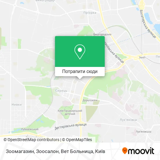 Карта Зоомагазин, Зоосалон, Вет Больница