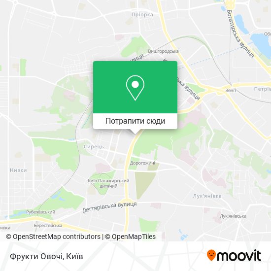 Карта Фрукти Овочі