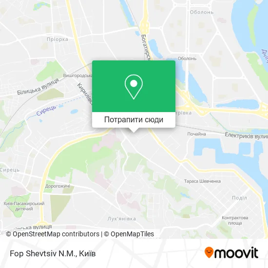 Карта Fop Shevtsiv N.M.