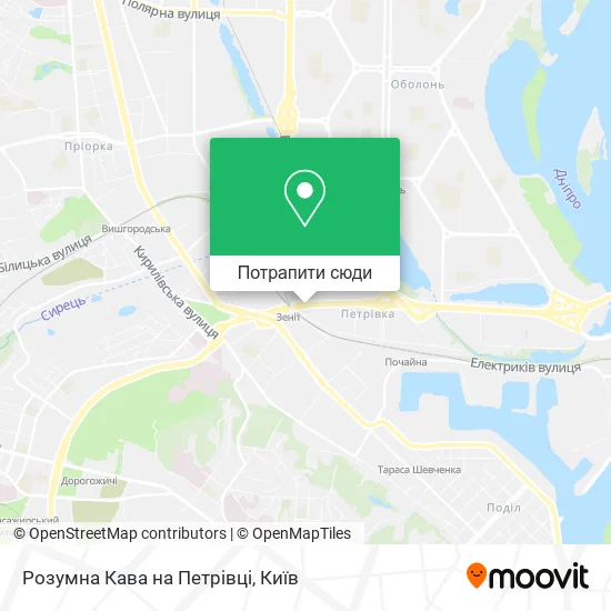 Карта Розумна Кава на Петрівці