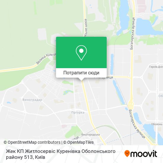Карта Жек КП Житлосервіс Куренівка Оболонського району 513