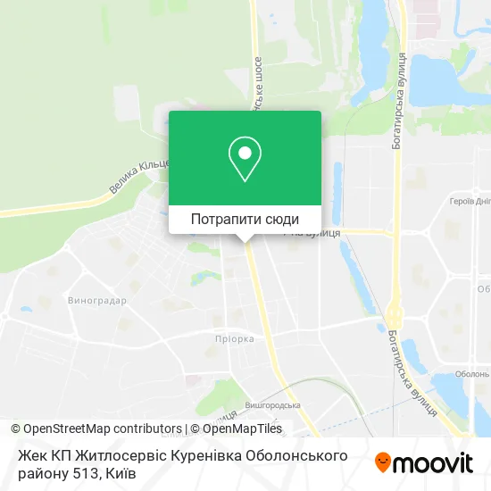 Карта Жек КП Житлосервіс Куренівка Оболонського району 513
