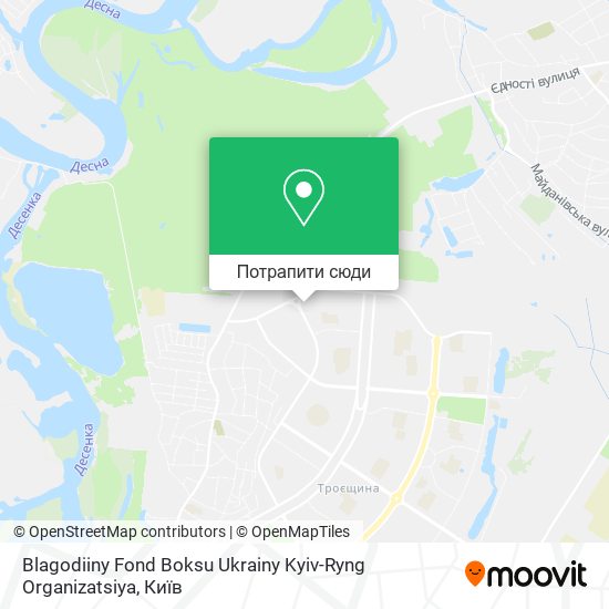Карта Blagodiiny Fond Boksu Ukrainy Kyiv-Ryng Organizatsiya