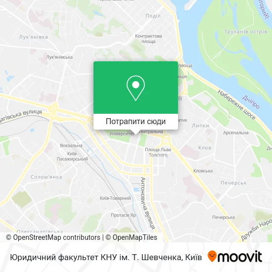 Карта Юридичний факультет КНУ ім. Т. Шевченка