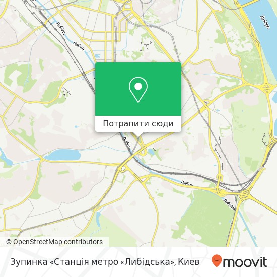 Карта Зупинка «Станція метро «Либідська»