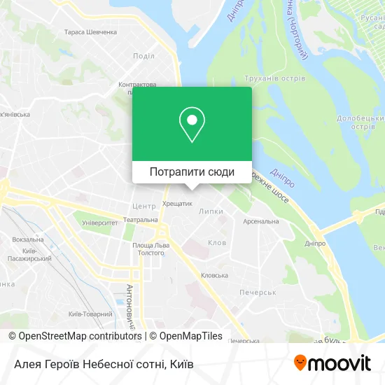 Карта Алея Героїв Небесної сотні
