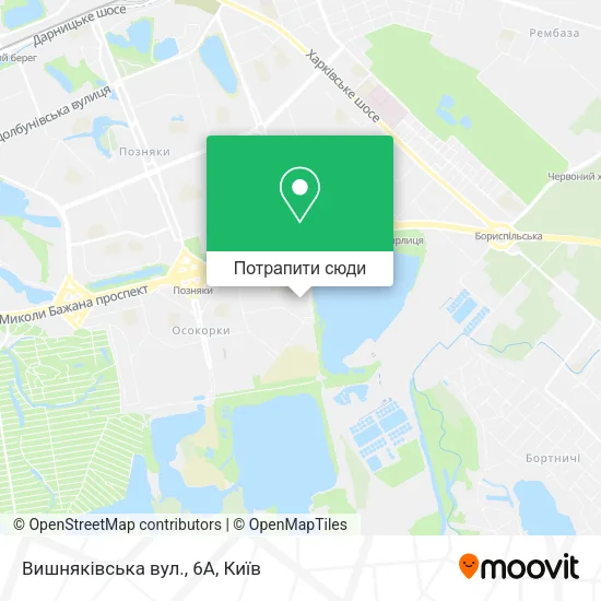 Карта Вишняківська вул., 6А