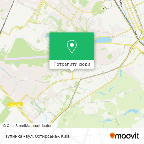 Карта зупинка «вул. Охтирська»
