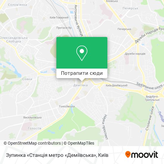 Карта Зупинка «Станція метро «Деміївська»