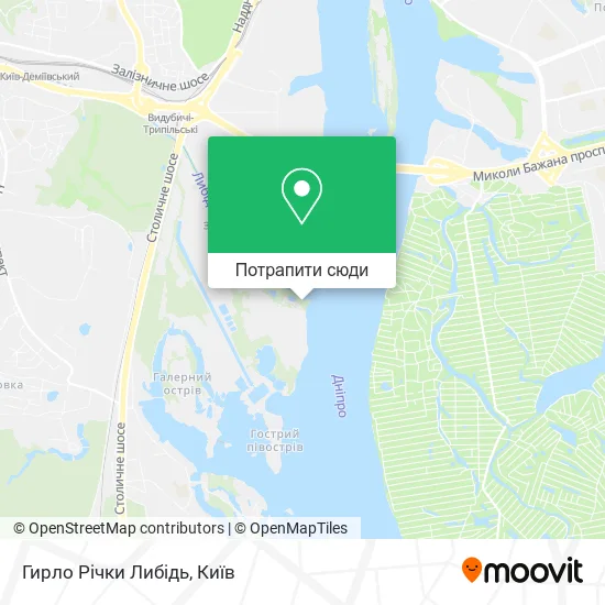 Карта Гирло Річки Либідь