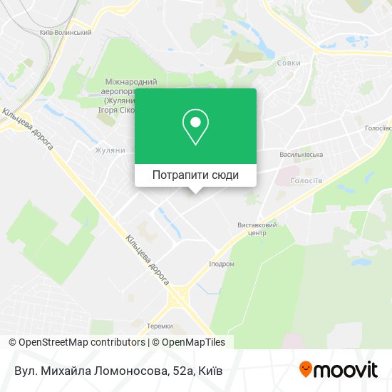 Карта Вул. Михайла Ломоносова, 52а