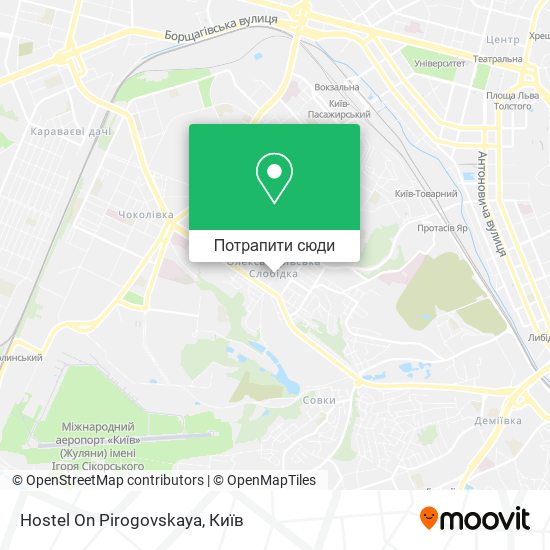 Карта Hostel On Pirogovskaya